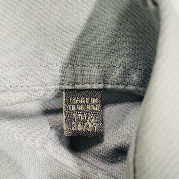 Joseph Abboud Mens Dress Shirt Long Sleeve Shirt Silver Mens Size 17.5 - Picture 9 of 10